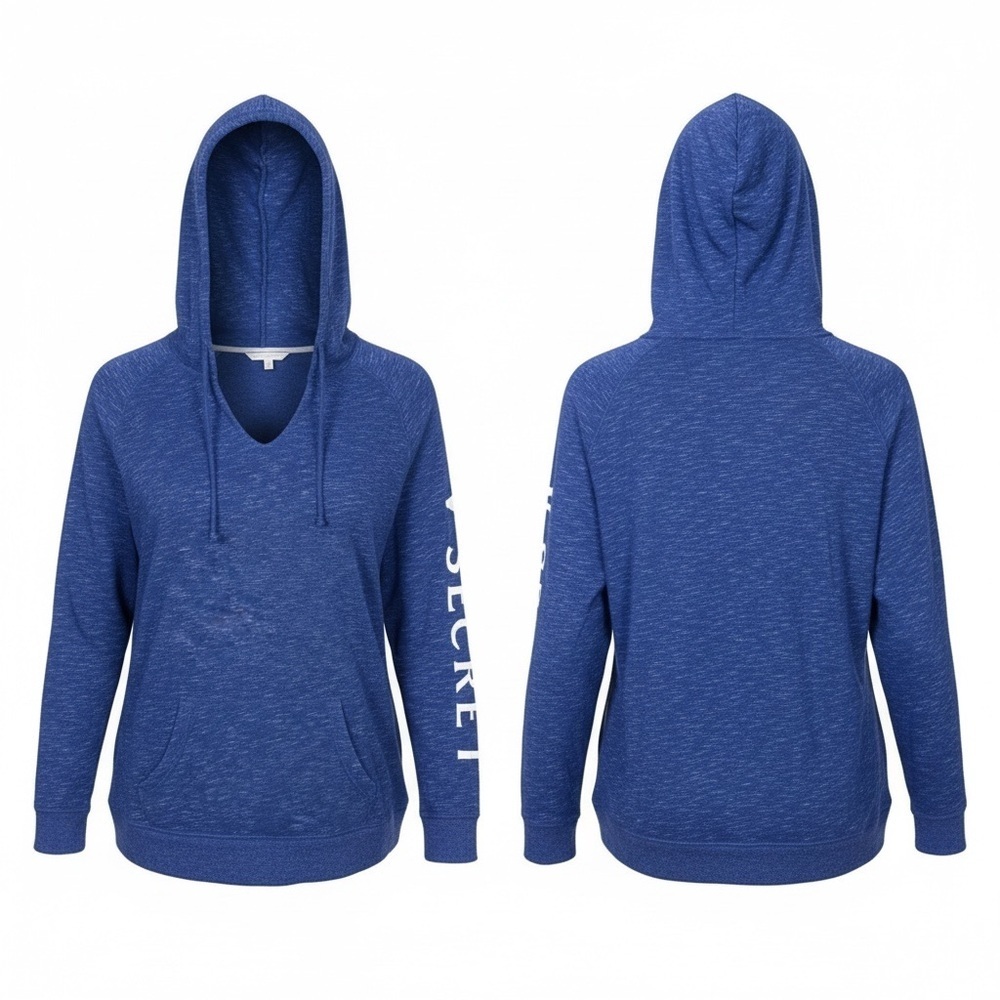 Victoria’s Secret Hoodie Pullover Sweater Size M in Heather Blue